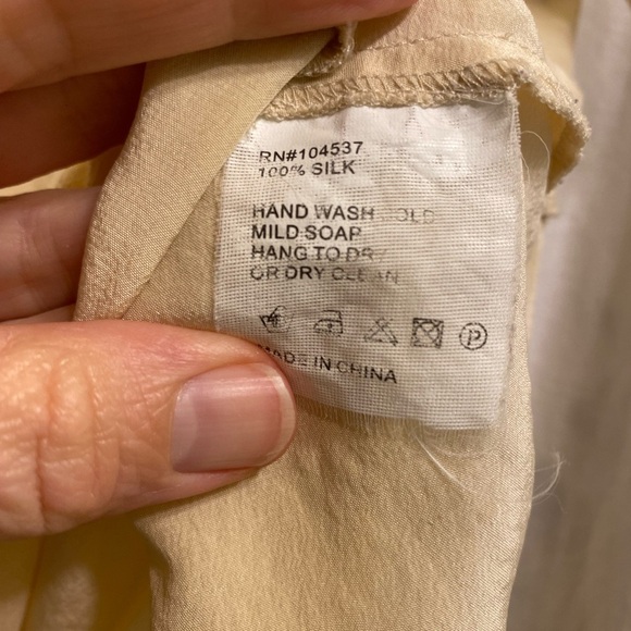 Anthropologie Burning Torch silk flutter sleeve top - Picture 10 of 10